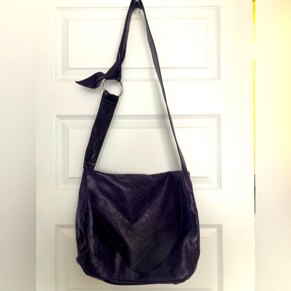 Miss mak purple soft leather reversible handbag - Picture 2 of 4